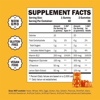 Gummies de glycinate de magnésium avec L-théanine, mélisse et vitamine B12 pour le sommeil, le soutien musculaire et cardiaque, 60 unités, lot de 2