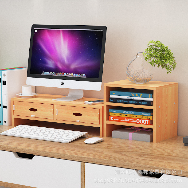 Double drawer, 3-layer cabinet [natural wood color]