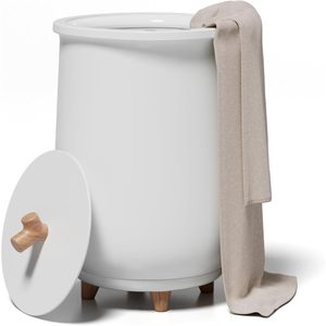EUHOMY Towel Warmer <b>Bucket</b> <b>20L</b> Plastic Heating Bath Spa Use With Wooden Legs And Lid - Product Image 1
