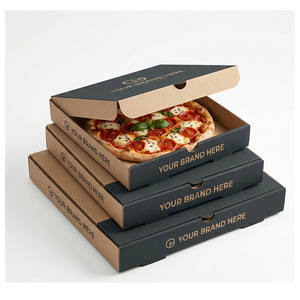 Boîte à pizza moyenne personnalisable de qualité supérieure, imprimée, en carton ondulé de qualité alimentaire pour la livraison et les plats à emporter - Product Image 5