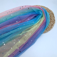 Personnalisation de la reliure et de l'emballage PL, Tulle polyester à paillettes étoiles et lunes 5 couleurs pour tutus d'enfants, tenues de fête, chemins de table et décors