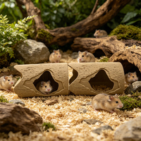 Tempat Persembunyian Hamster Alami Rumah Hamster Terowongan Hewan Kecil Tempat Berlindung Rumah Kayu untuk Guinea Pig Gerbil Tikus