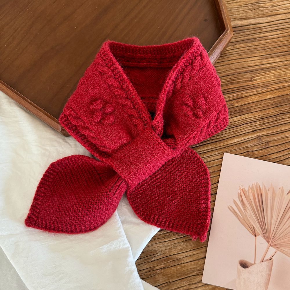 Serviette croisée Doudou-rouge vin-60-80cm