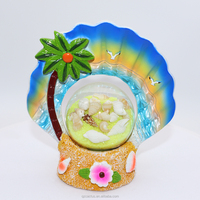 Globe à eau 3D personnalisé avec logo en résine, thème plage, hippocampe, lion de mer, flamant rose, coquillage, pour décoration intérieure, cadeau de vacances
