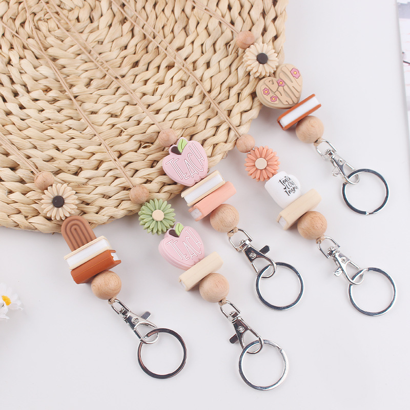 JRJ Brand High Quality Fashion ID Card Accessories Waterproof Durable Eco-Friendly Silicone Lanyards Plastic Buckle Silk Screen