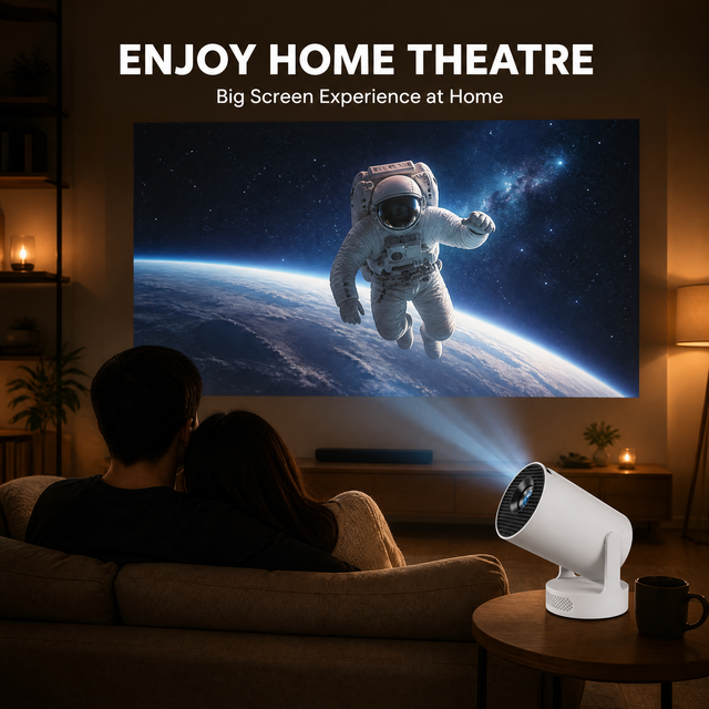 Mini Projector Portable Smart Projector Android WiFi 6 Built in Netflix YouTube for Home Theater Outdoor