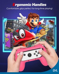 2-<span class=keywords><strong>Pack</strong></span> MoKo Poignée ergonomique noire compatible avec <span class=keywords><strong>Switch</strong></span> <span class=keywords><strong>OLED</strong></span> 2021 Joy-Cons Accessoires de jeu - Product Image 2