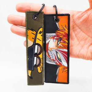 Phổ biến hoạt hình tùy chỉnh dệt Keychain phim hoạt hình logo Key tag Móc chìa khóa thêu Keychain Anime - Product Image 5