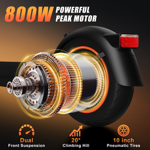 Livraison gratuite aux États-Unis, scooter <span class=keywords><strong>électrique</strong></span> intelligent pour adultes 500W, vitesse rapide de 21 mph, double suspension, 48V 10.4Ah, pour les trajets domicile-travail - Product Image 5