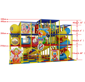 Trẻ em chất lượng cao chú hề chủ đề sân chơi trong nhà với Slide lớn, sân chơi trong nhà cho trẻ em để bán - Product Image 4