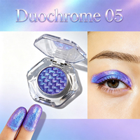 Palette d'ombres à paupières métalliques pressées scintillantes, effet caméléon duochrome, haute pigmentation, finition éclatante, vente en gros, OEM/ODM
