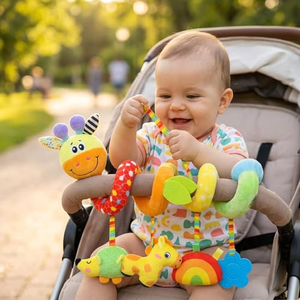 Jouet suspendu personnalisé pour bébé, animal en peluche, hochet, spirale, jouet de confort doux pour bébé, jouet à suspendre à la poussette - Product Image 4