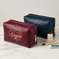 Sacs cosmétiques portables structurés résistants à l'eau de grande capacité pliables avec fermeture éclair en cuir avec logo personnalisé de la série Premium JOYSUN