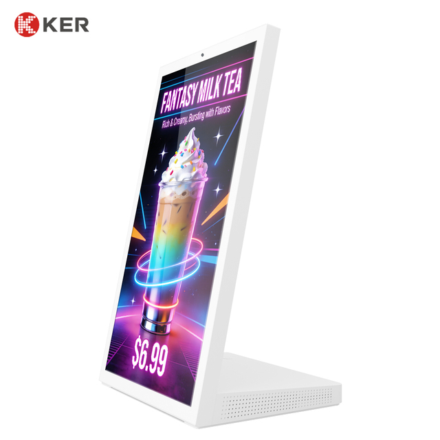 15.6 Inch Smart Tabletop Digital Signage Android 15 Touch Screen Menu Board with WiFi 6 Battery for Restaurant Display