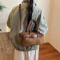 Sac fourre-tout vintage coréen pour femme, nouvelle collection automne 2025, texture raffinée, sac à bandoulière simple et tendance