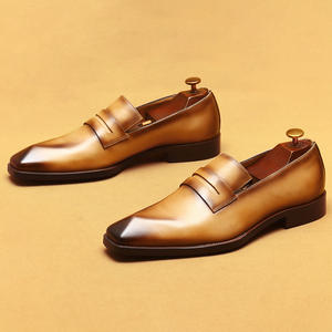 Chaussures pour hommes en cuir de vachette de première qualité - chaussures décontractées pour le travail - cuir véritable - à enfiler en une seule pièce - mocassins - chaussures habillées pour hommes - Product Image 3