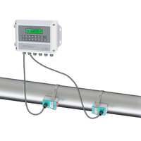 Medidor de Flujo Ultrasónico de Montaje en Pared con Pantalla LCD Digital, Medición de Tuberías de Agua con Tiempo de Transito e Instalación Fija