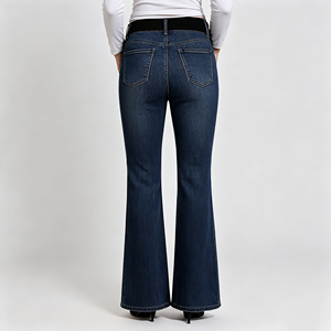 Jeans de Maternidad con Cintura Media y Corte Acampanado para Mujer, Elásticos, de Mezclilla, Estilo Casual para Uso Diario - Product Image 2