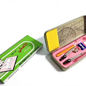 Ensemble de traçage et de géométrie en métal 9 pièces pour étudiants, compas inclus, prix abordable, vente en gros - Product Image 3