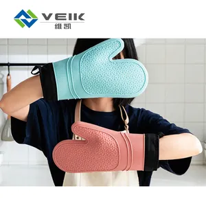 Heat Resistant Silicone Oven Mitts with Mini Oven Mitts and Hot Pads Potholders Set for Kitchen Baking