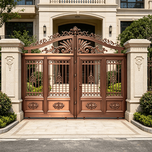 Portes coulissantes <span class=keywords><strong>d</strong></span>'<span class=keywords><strong>entrée</strong></span> principales en aluminium pour allées extérieures de maisons modernes – Designs de portails coulissants automatiques pour jardins – Ventes flash - Product Image 1