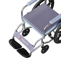 Cansera 228 Chaise de douche et de toilette 3-en-1 imperméable, fauteuil roulant en aluminium anti-corrosion, roues solides de 16 pouces, siège en cuir avec toilette extractible