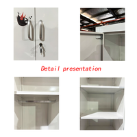 Armoire en acier moderne à 2 portes avec miroir et tringle de suspension, idéale pour chambre à coucher, rangement de vêtements