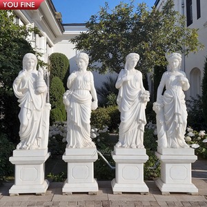 Sculpture de jardin <span class=keywords><strong>en</strong></span> <span class=keywords><strong>pierre</strong></span> naturelle grandeur nature <span class=keywords><strong>statue</strong></span> <span class=keywords><strong>en</strong></span> marbre de déesse quatre saisons - Product Image 1