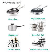 Ensemble de casseroles en acier inoxydable Ollas De Acero, 4 pièces, avec isolation, pour garder les aliments au chaud