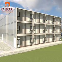 Cbox Appartement Studio à 3 étages, Maison Modulaire Préfabriquée Démontable en Conteneur, Type Flat-Pack, pour un Logement Individuel sur Plusieurs Niveaux