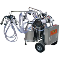 Vache et Chèvre Cluster Portable SS 304 Double Seaux Électrique Cuivre Moteur Pompe À Vide Machine À Traire