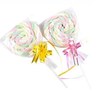 Customized giant Cotton Candy, Flat Marshmallow Candy Lollipop