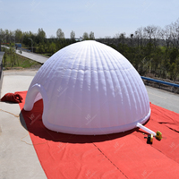 Dôme igloo gonflable mobile de 5 m de diamètre en tissu Oxford blanc résistant à l'eau avec éclairage LED pour fêtes nocturnes en extérieur