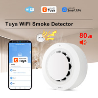 Détecteur de fumée intelligent Tuya WiFi/Zigbee avec contrôle à distance via application - Capteur de fumée sans fil pour la détection d'incendie, liaison intelligente, réduction des pertes
