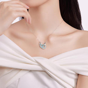 หยกธรรมชาติ หยกน้ำเงิน จี้เงิน S925 แฟชั่นดีไซน์ดั้งเดิม ของขวัญพร้อมใบรับรอง D030 - Product Image 4