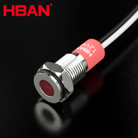 HBGQ8T-D/Y/S Led Indicator Light 8mm Flat Round Head Red Green Blue Lamp 12v Ip67 pilot Lamp for Panel Indicator