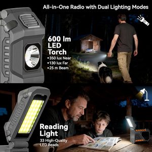 Radio d'urgence solaire à manivelle AM/FM 5000mAh avec lampe torche météo NOAA, alerte SOS, portable, pour survie en extérieur et intérieur, en ABS - Product Image 4