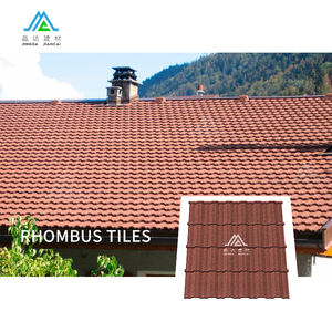 Tuile de toiture en métal revêtue de pierre moderne durable et légère losange aspect <span class=keywords><strong>ardoise</strong></span> classique pour villas hôtels pour maisons résidentielles - Product Image 2