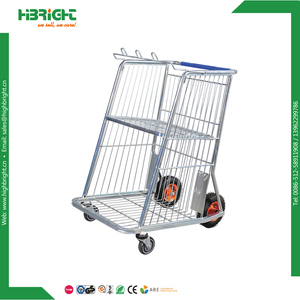 Carrito de Compras de Dos Niveles Resistente para Supermercado, Carrito de Alambre Metálico con Cesta para Tiendas Minoristas - Product Image 5