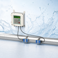 Débitmètre à ultrasons en ligne Yheng à faible coût avec écran LCD, support OEM, montage mural DN100 pour la mesure des liquides