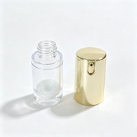 Flacon pompe cylindrique de luxe sans air pour lotion 15/30ml, plaqué or/argent, rechargeable, pour soins de la peau, impression personnalisée