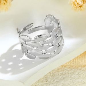 Anillos de Joyería Punk al por Mayor, Anillos de Acero Inoxidable Chapados en Oro Resistentes al Deslustre para Mujer, Anillos de Cadena de Moda - Product Image 2