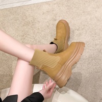 Nouvelles Bottines Martin à Semelle Épaisse pour Femme Automne 2026, Style Rétro Britannique, Bottes Rehaussantes pour Petites Statures