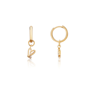 Bijoux personnalisés Boucles <span class=keywords><strong>d</strong></span>'oreilles populaires en acier inoxydable avec gribouillage en forme de cœur Boucles <span class=keywords><strong>d</strong></span>'oreilles pendantes en plaqué <span class=keywords><strong>or</strong></span> 18 carats Bijoux de mode pour femmes - Product Image 1