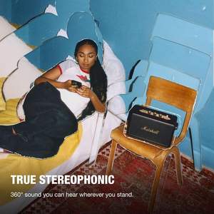 Pour enceinte portable <span class=keywords><strong>Kilburn</strong></span> III avec sortie 36W et entrée auxiliaire - Noir et laiton - Product Image 3