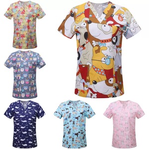 Nuevo uniforme de trabajo de Spandex de algodón con estampado de alta calidad Simple Unisex para hospitales, Enfermeras/médicos OEM - Product Image 1