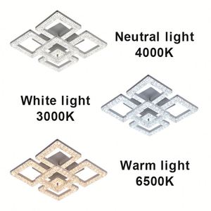 โคมไฟเพดานควบคุมระยะไกลแบบโมเดิร์นโคมไฟเพดานคริสตัลหรี่แสงได้ง่ายไฟติดเพดาน LED อะคริลิค - Product Image 4