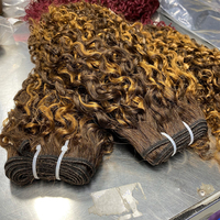 Lot de mèches de cheveux humains 100% vierges cambodgiens, cuticules alignées, double tirage, boucles Pixie, double trame