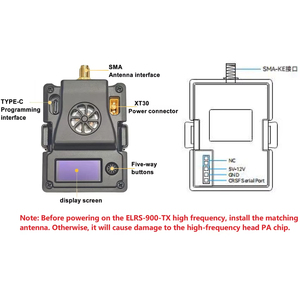 NUEVO SKY SEARCH ELRS 915MHz TX Kit de transmisor de alta frecuencia Módulo principal Equipo de transmisión de largo alcance FPV Drone Plástico - Product Image 4