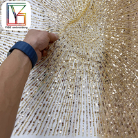 Tissu en dentelle africaine de haute qualité avec perles, tissu en dentelle perlée, tissu en dentelle française à sequins pour robes de soirée de luxe